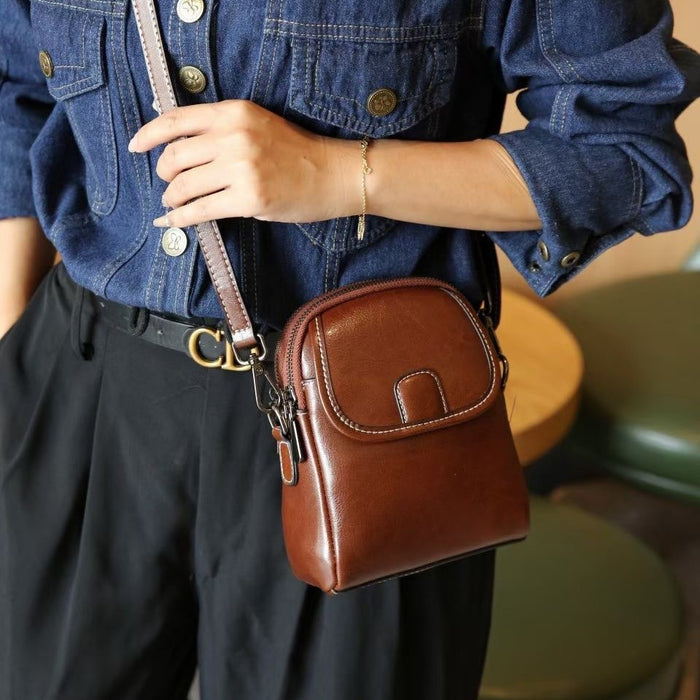Cowhide Exquisite Crossbody Bag