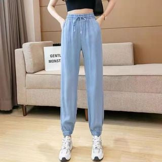 Denim Tapered Leg Pants