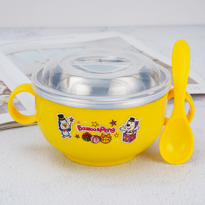 304 Stainless Steel Cartoon Meal Bowl with spoon