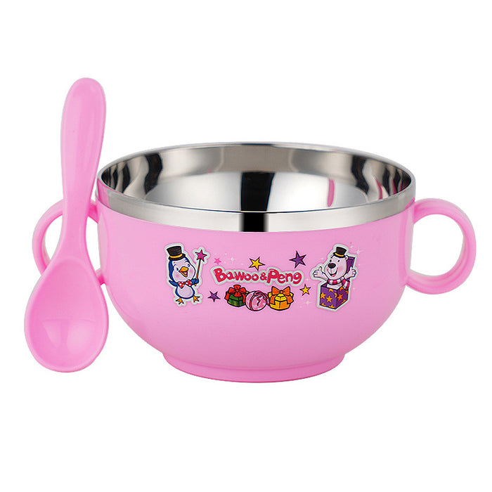 304 Stainless Steel Cartoon Meal Bowl with spoon