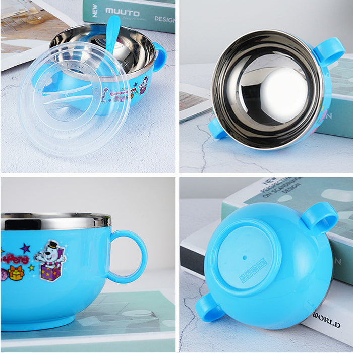 304 Stainless Steel Cartoon Meal Bowl with spoon