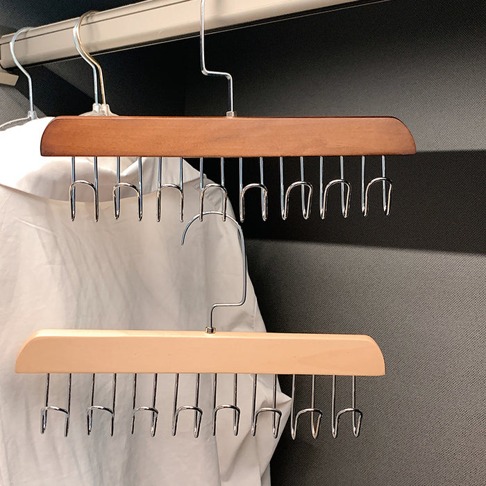 8-Hook Anti-slip Multi-Functional Solid Wood Storage Hanger