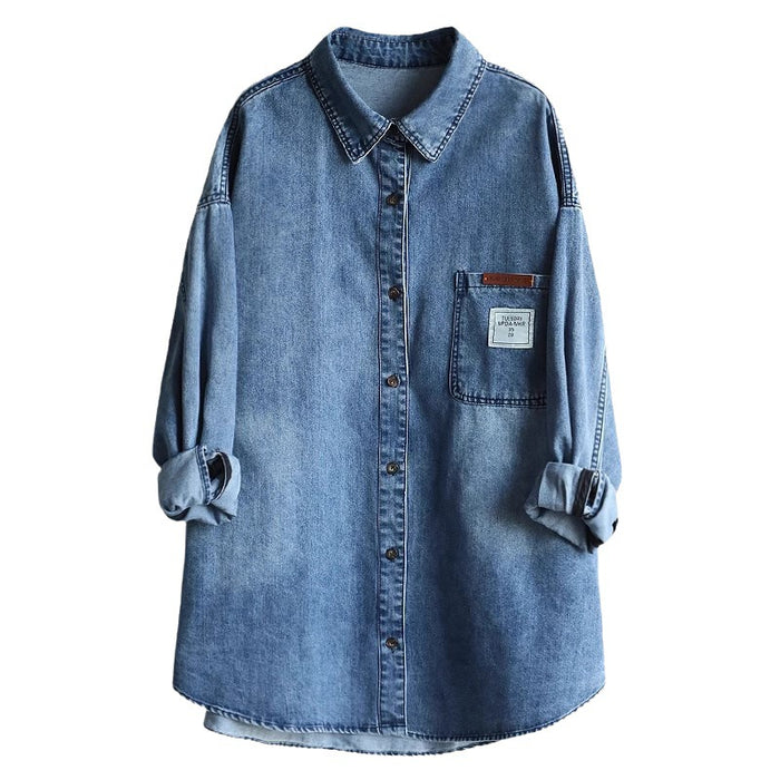 Denim Polo Shirt Coat