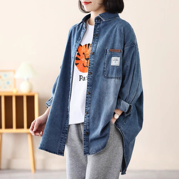 Denim Polo Shirt Coat