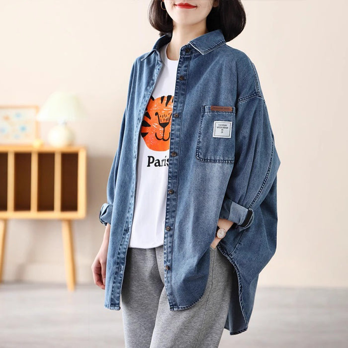 Denim Polo Shirt Coat