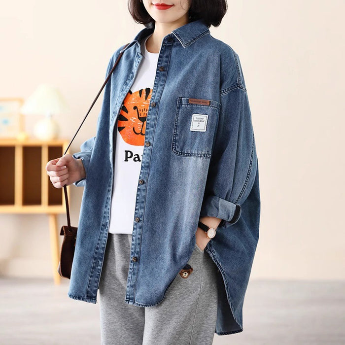 Denim Polo Shirt Coat