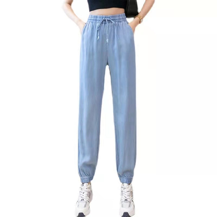 Denim Tapered Leg Pants